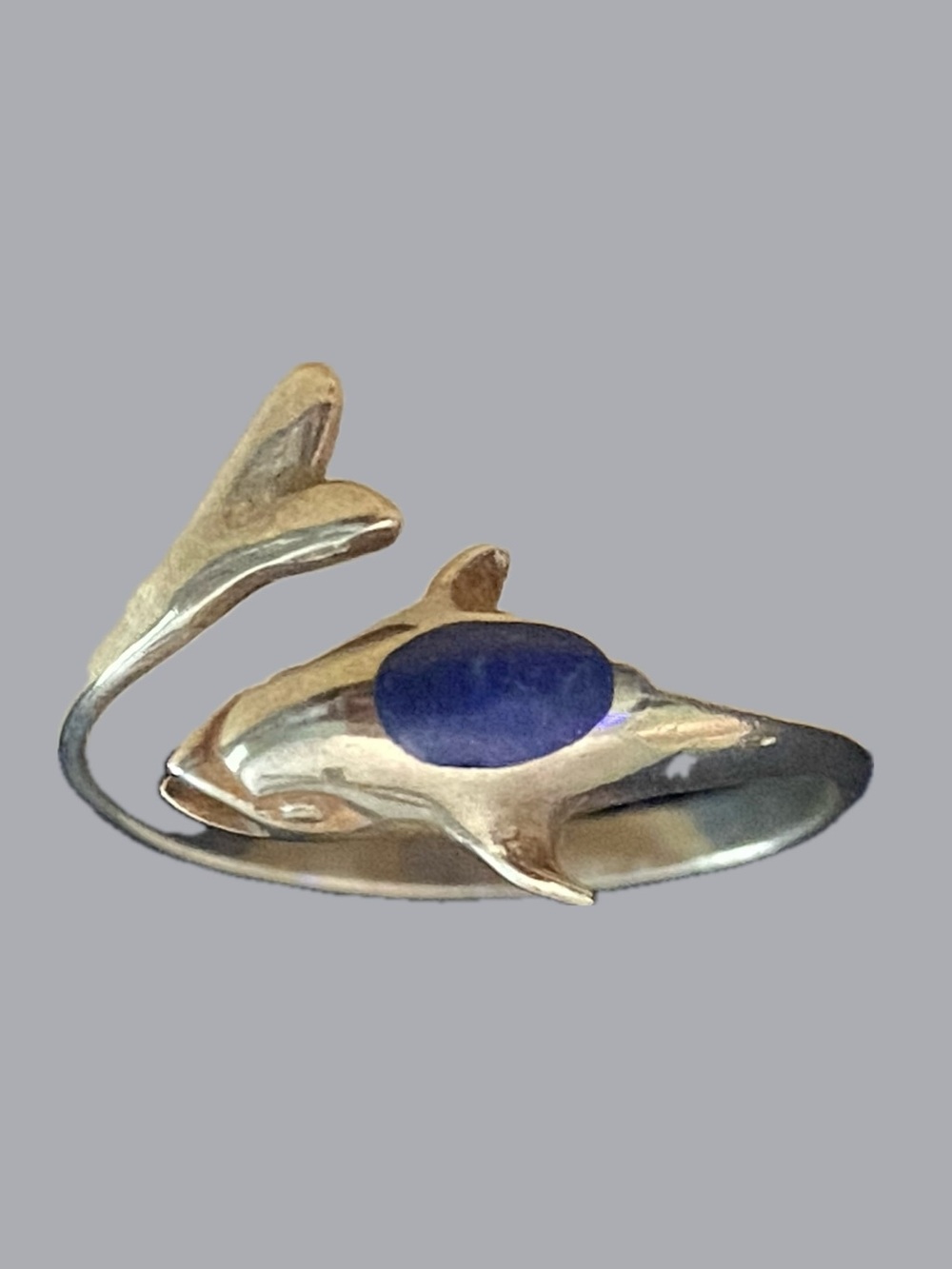 VTG Copper Blue Lapis Lazuli Dolphin Adjustable Wrap Ring NWT